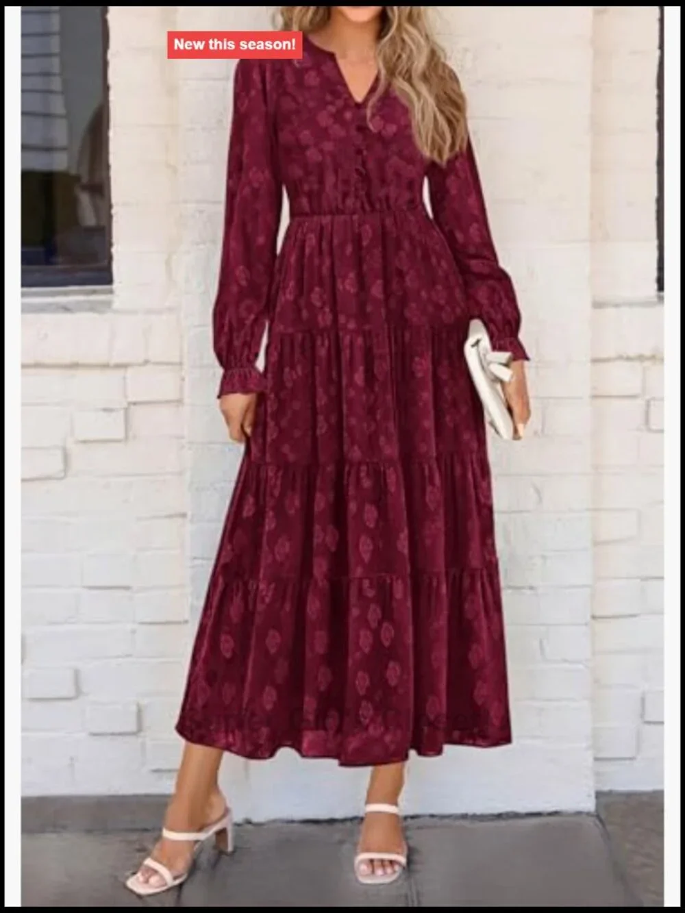 Elegant Floral Maxi Dress with Ruffle Tiered Hem and Pockets